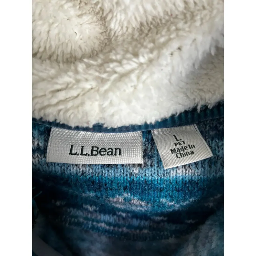 L.L. Bean Sherpa Lined Nordic Fleece Hoodie Jacket Women's Petite Large
